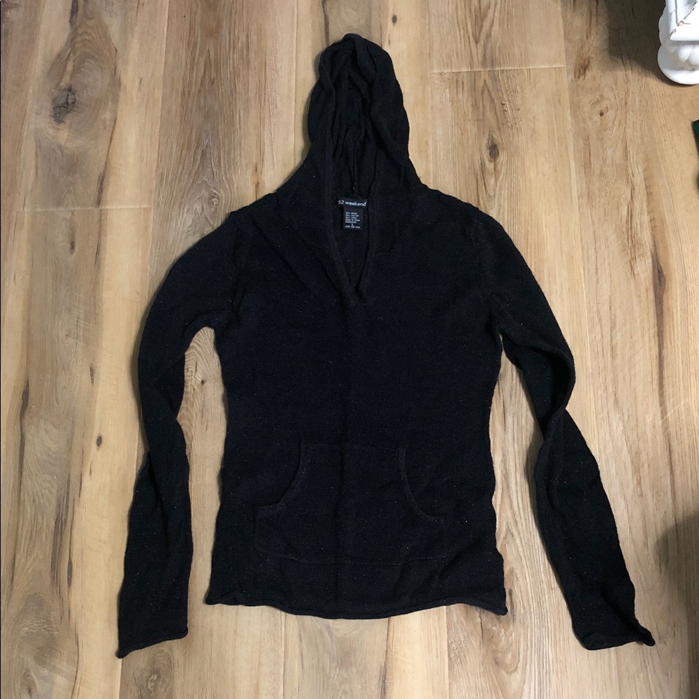 Black Hooded Sweater